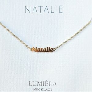 🌸 NATALIE Script Name Chain Goldtone Necklace 🌸